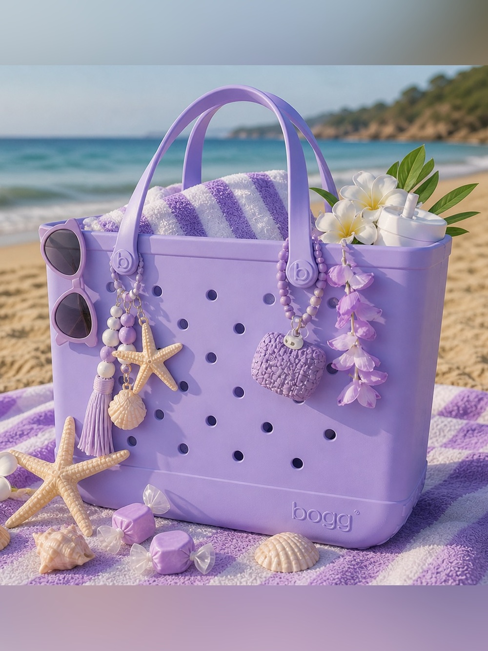 NWT Original  BOGG Bag Saltwater Taffy- Lavender Tote | Mom Carry-All Era 🌊💜
